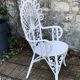 Fauteuil en rotin blanc Emmanuelle Peacock 1970