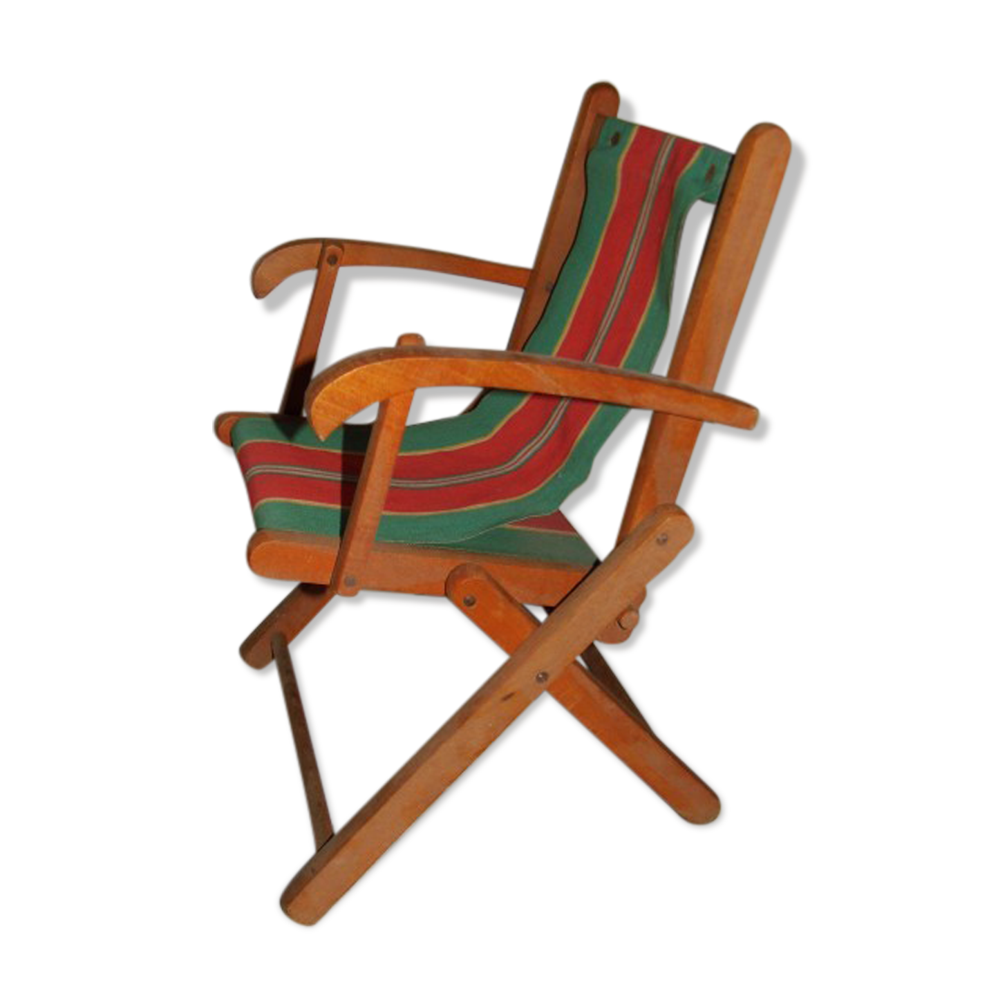 Child folding armchair in vintage wood