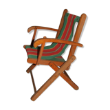Child folding armchair in vintage wood