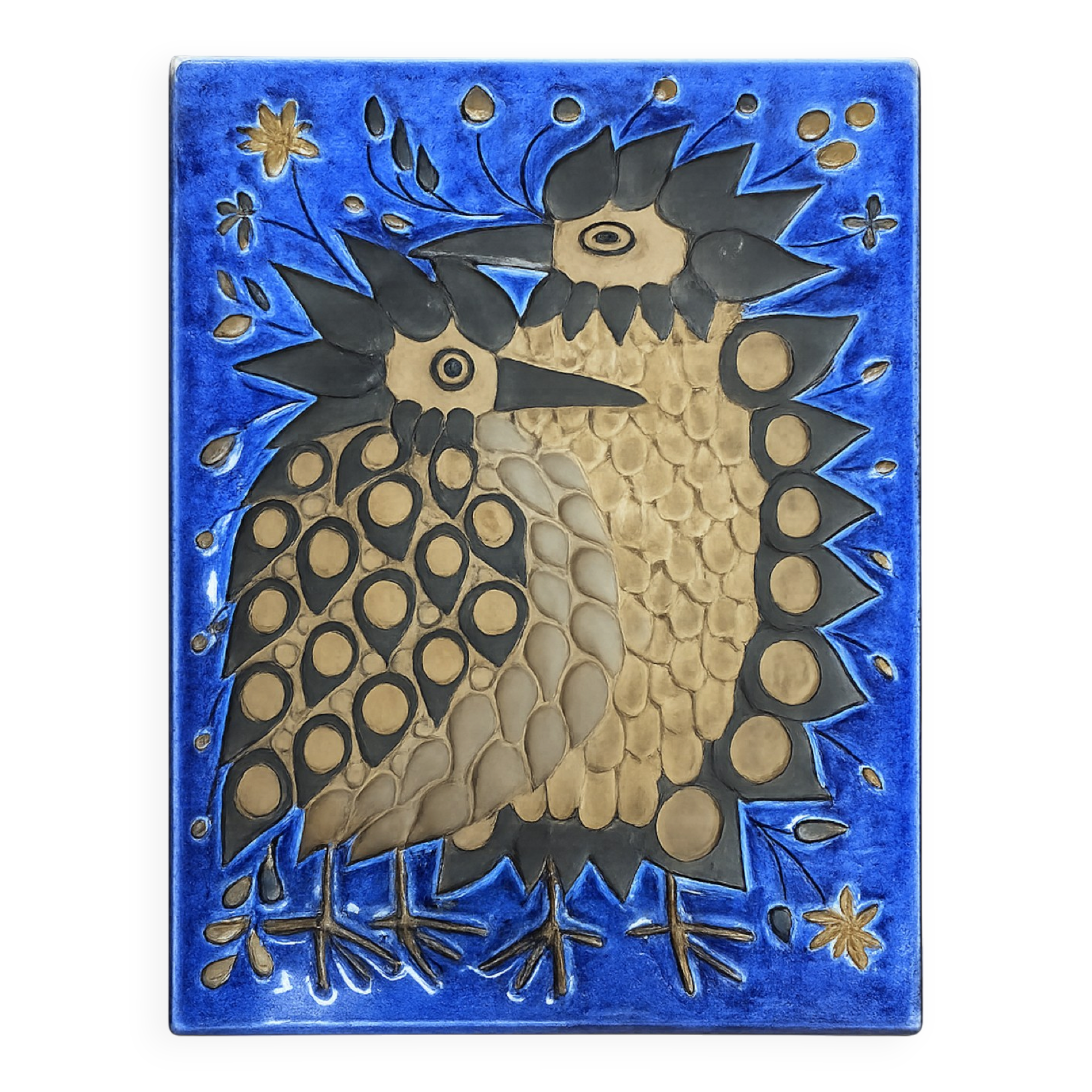 Beth Breyen “Crazy Birds” Relief mural en grès – Royal Copenhagen / A