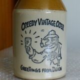 Stoneware jug, cider bottle.