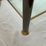Glass and brass coffee table