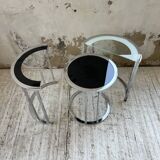 Trio of 70s chrome consoles