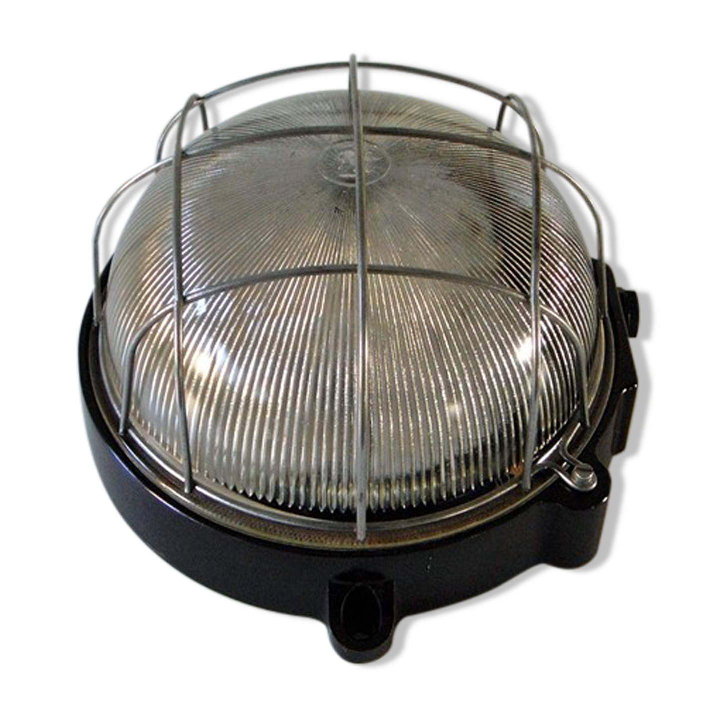 Ceiling lamp in Bakelite and glass.