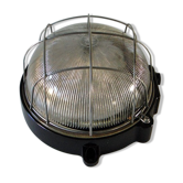 Ceiling lamp in Bakelite and glass.