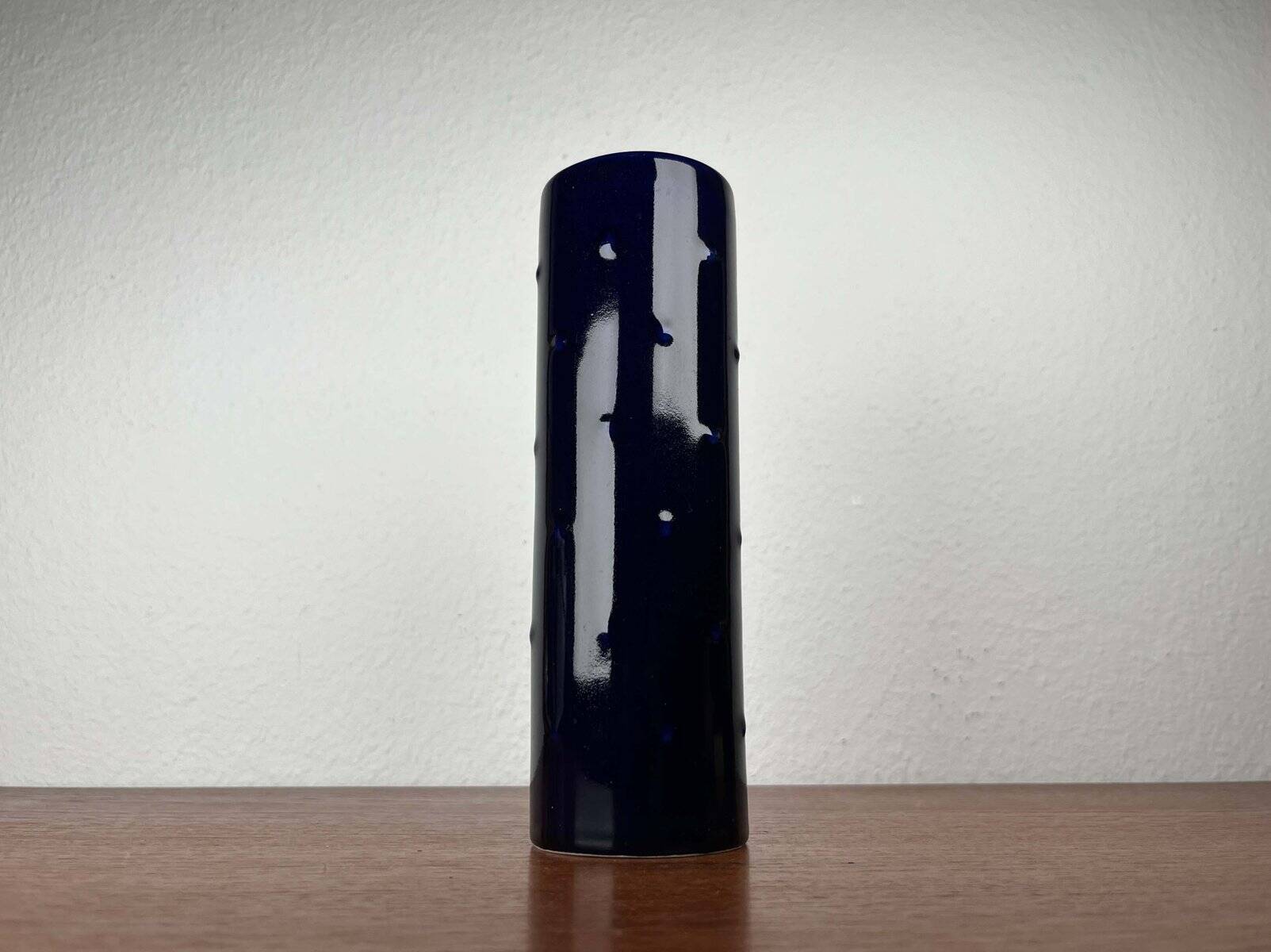 Cobalt blue ceramic vase from the Bangkok series by Melitta, mid-century, 1960s.