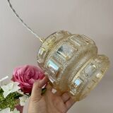 Vintage globe pendant light in amber glass