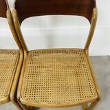6 Baumann Bémol sled chairs in cane