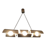 Space Age brushed aluminum pendant chandelier from the 70s