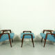 Ensemble de 2 fauteuils avec pouf assorti par Yngve Ekström pour Pastoe, années 1960