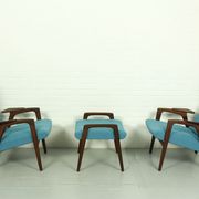 Set of 2 Danish Lounge Chairs with matching Ottoman by Yngve Ekström for Pastoe, 1960s