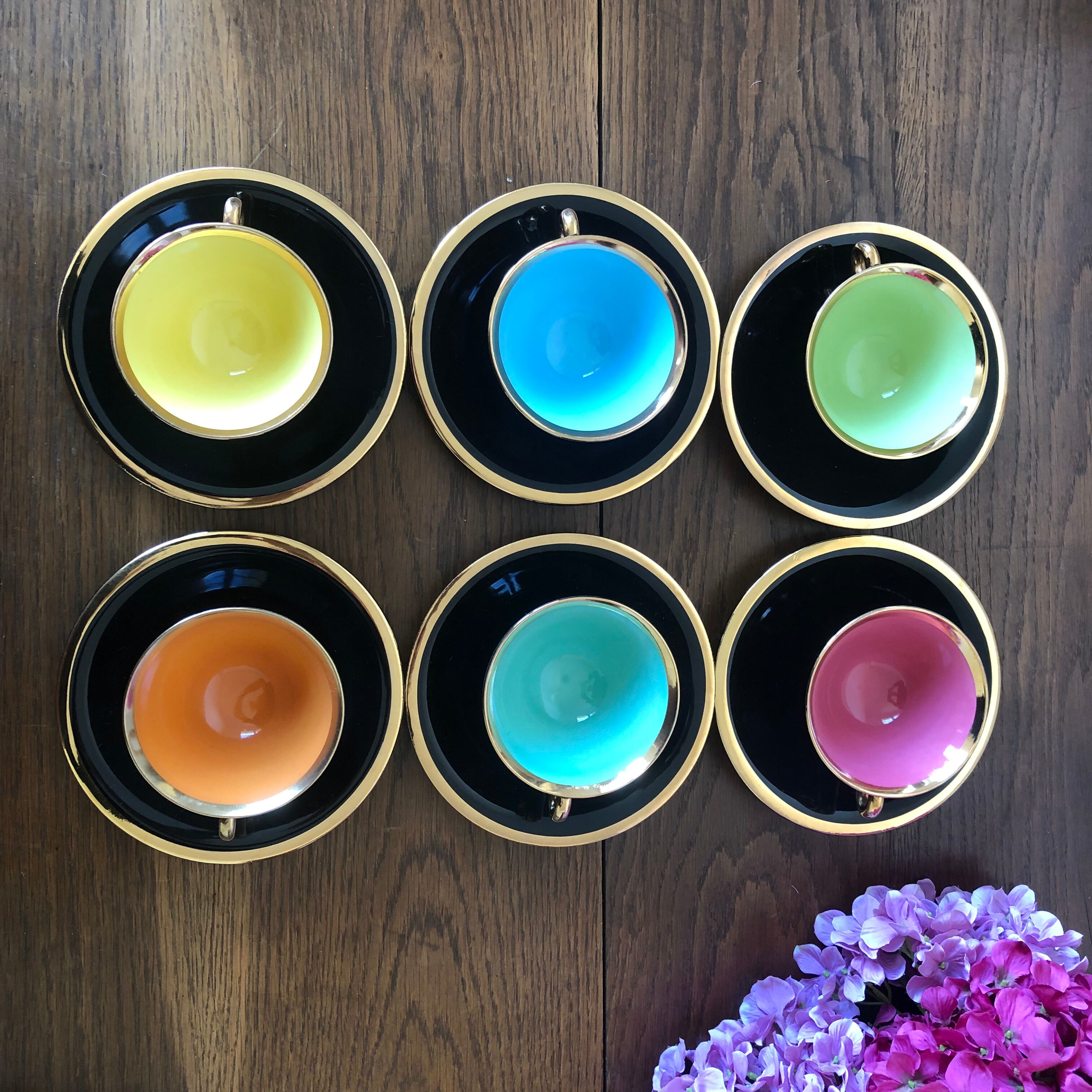 6 cups and saucer for coffee or tea art deco