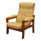 Yellow leather armchair, Danish design, 1960s, production: Denmark