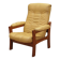 Yellow leather armchair, Danish design, 1960s, production: Denmark