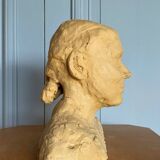 Workshop plaster face of a woman modeling in terracotta 20th century