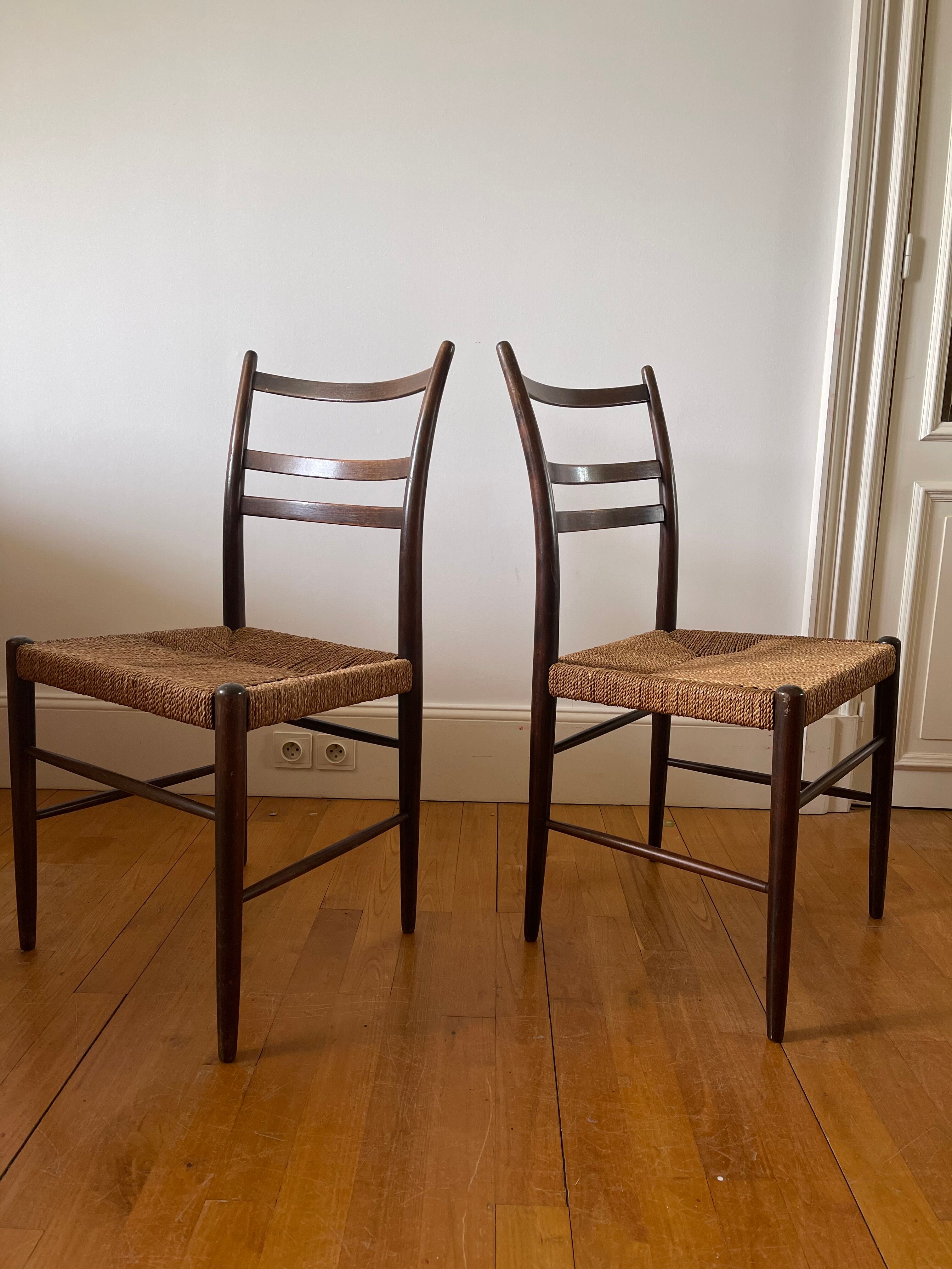 Pair of rope chairs "Gracell" by Yngve Ekstrom for Gemla, 1950s