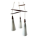 Vintage Scandinavian suspension triple teak and opaline.