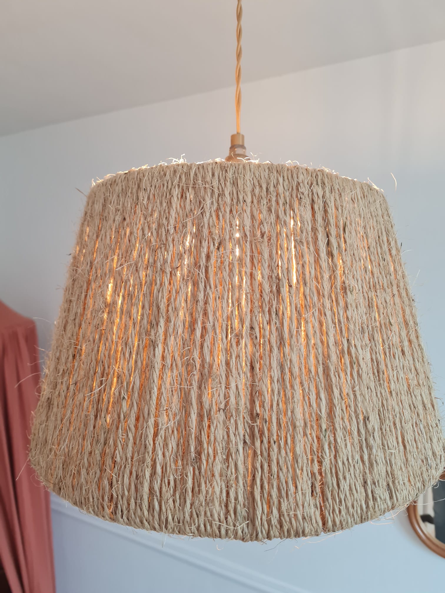 Suspension en corde naturelle vintage