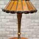 Large solid bronze art nouveau lamp 1900, tiffany lampshade 55x30 inter with zipper