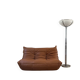 Two-seater bench model Togo – cognac leather – Michel Ducaroy / Ligne