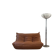 Two-seater bench model Togo – cognac leather – Michel Ducaroy / Ligne