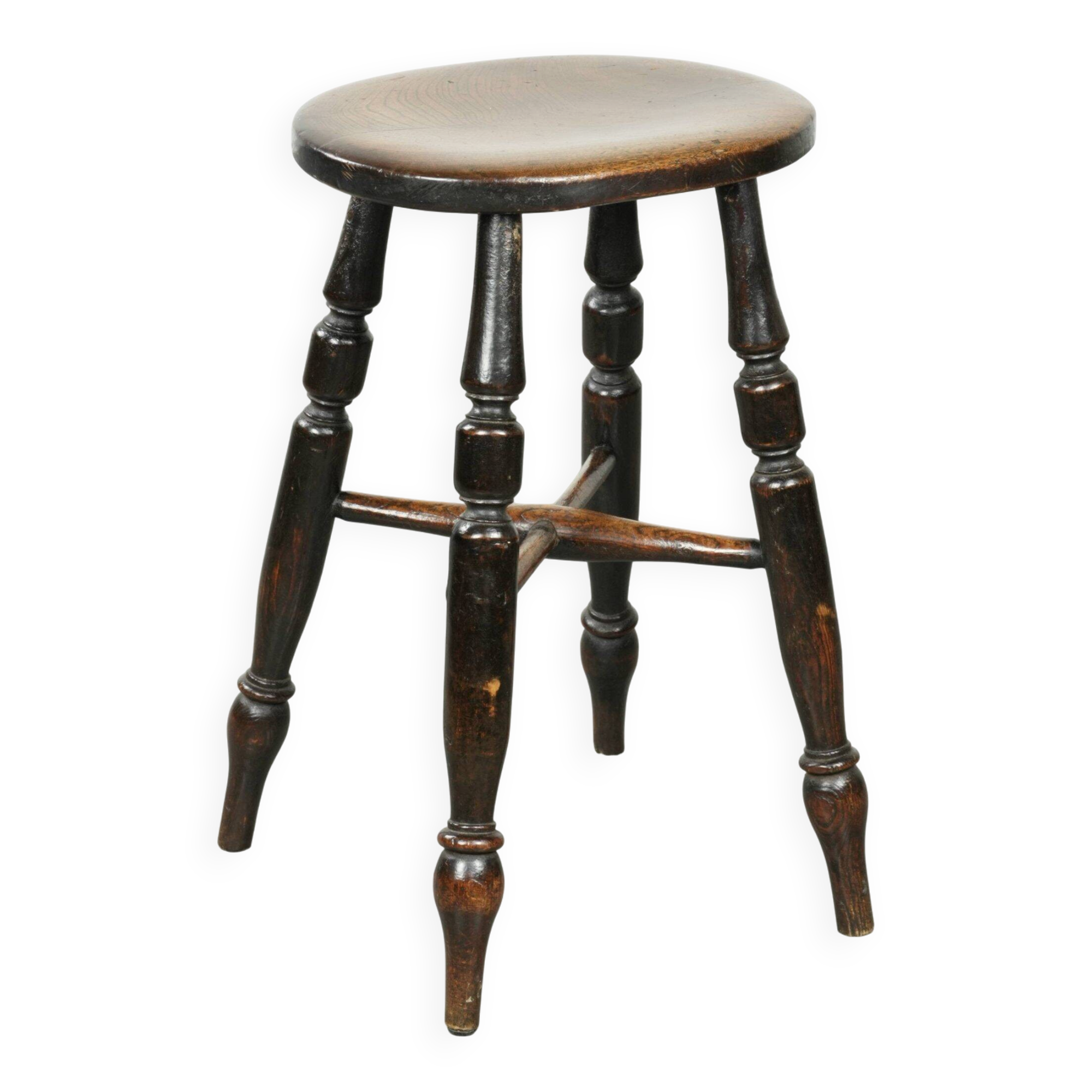 Antique English Windsor stool from the early 19th century