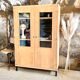 Bookcase in raw wood & metal feet