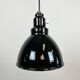 Industrial black enamel pendant lamp, 1950s