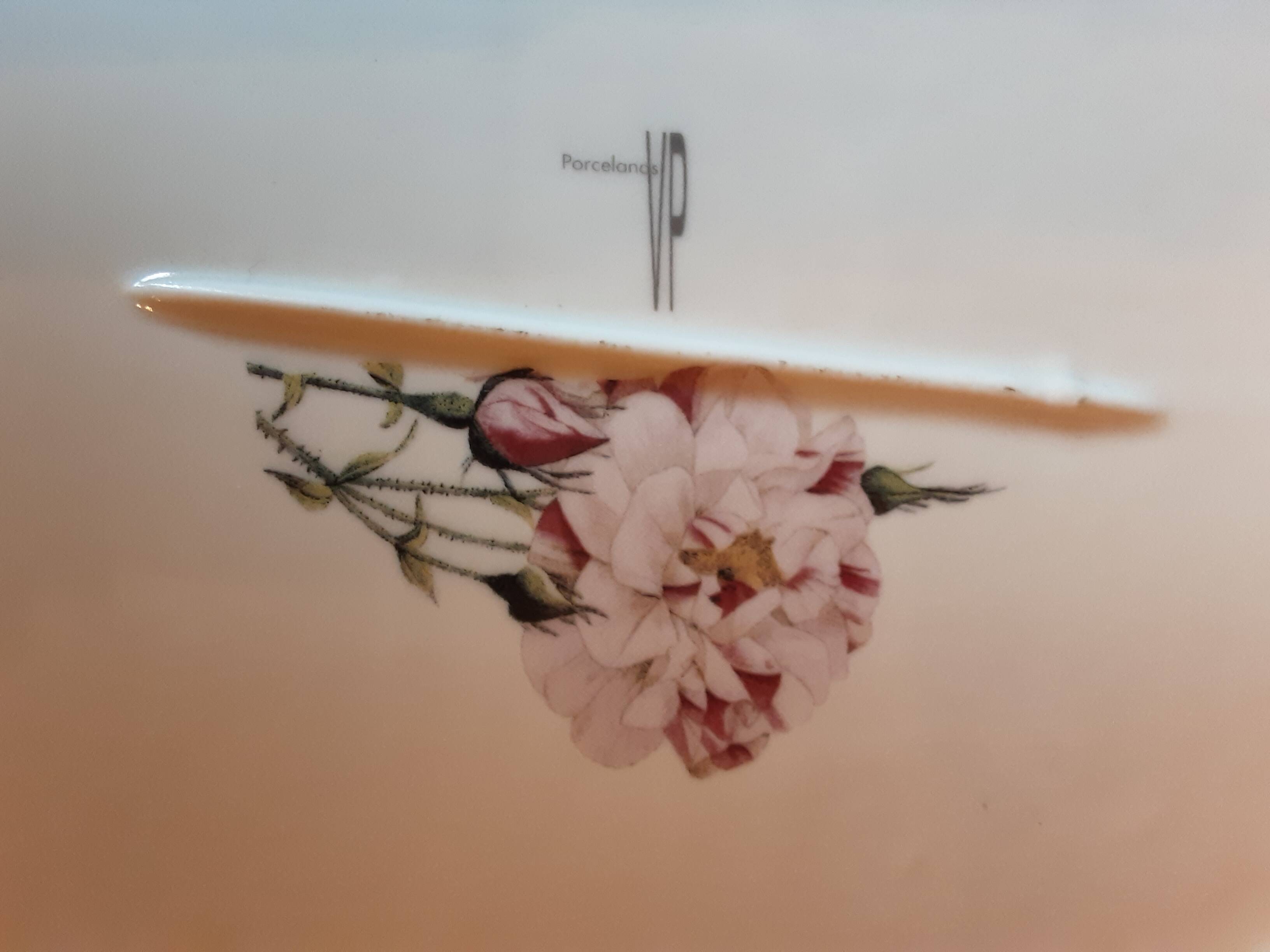 Barbotine style porcelain dish