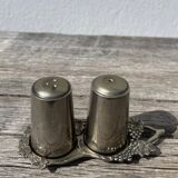 Silver-plated metal vine-shaped salt and pepper shakers