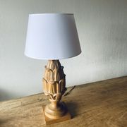 Large carved wooden lamp