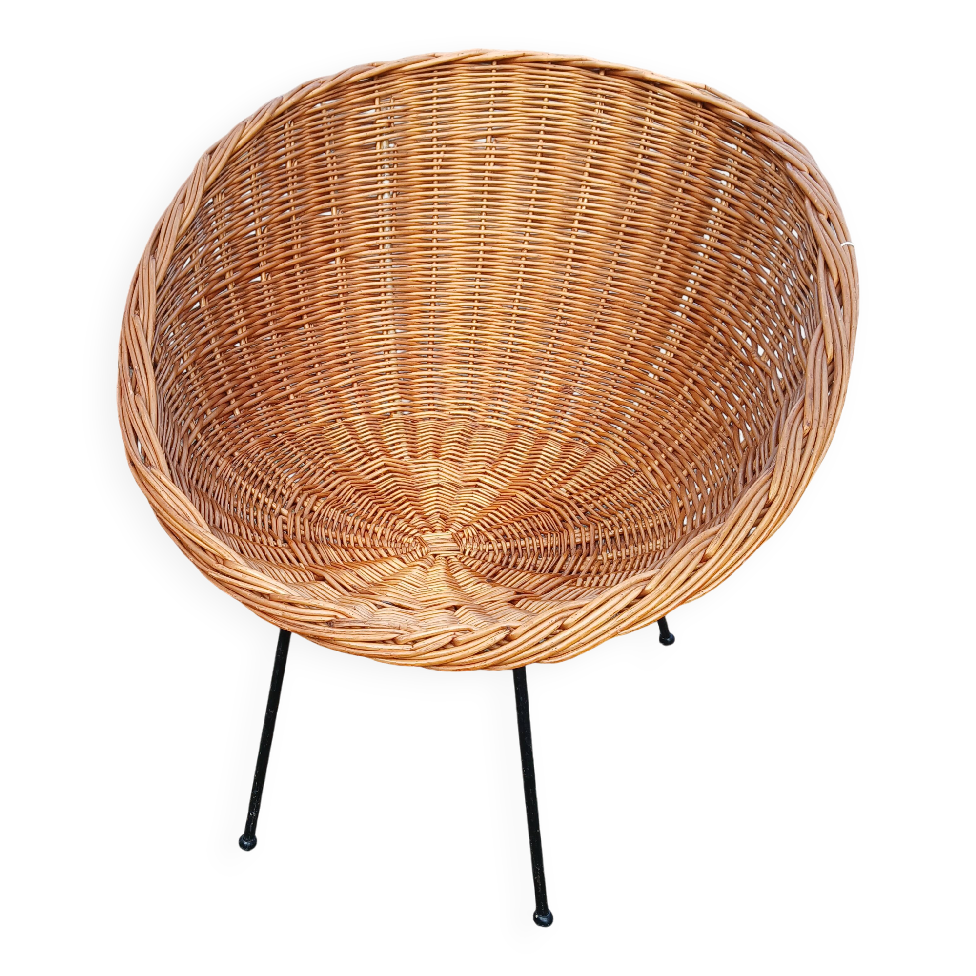 Vintage rattan basket chair