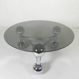 Space Age Sputnik coffee table, with a 1970s chrome base