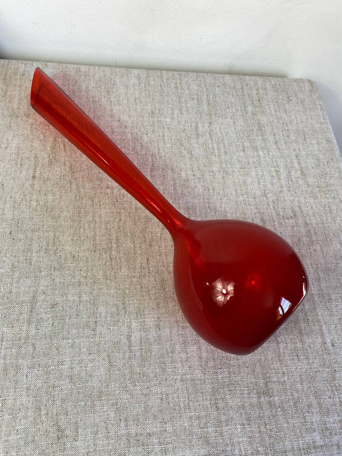 Red glass vase