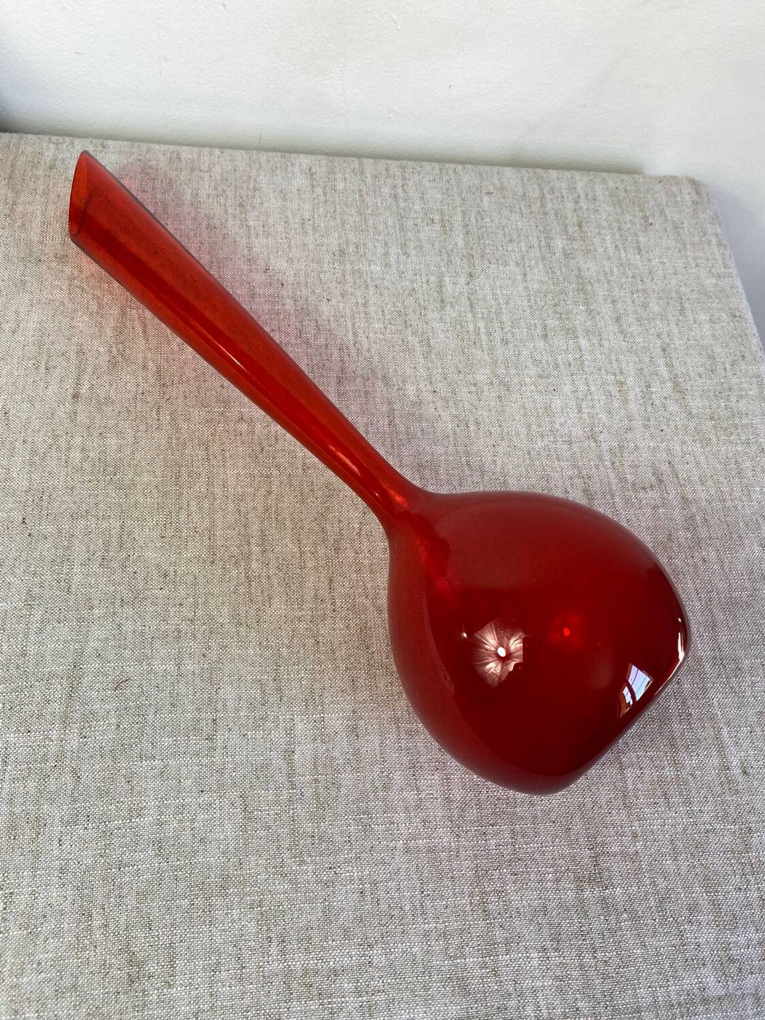 Red glass vase