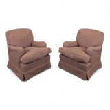 Paire de fauteuils crapauds en tissu