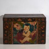 Antique oriental trunk in dark tones (c.1900) #4