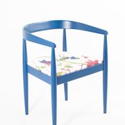 Vintage Flower Fabric & Blue Beech Armchair