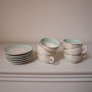 Set of 6 coffee cups with Lunéville saucers, Regency model