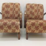 Set of 2 armchairs H 410 Halabala and coffee table for UP Závody, Czechoslovakia