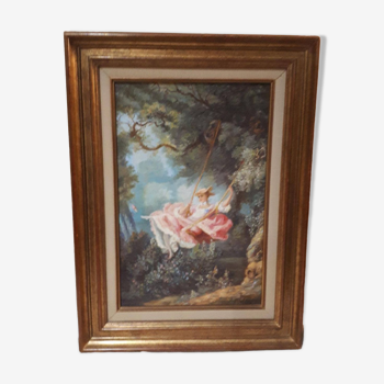 Painting reproduction of the canvas La Balançoire by Fragonard