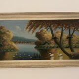 Painting on canvas with wooden frame