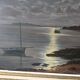 Old painting signed Roger de la Corbières – Seascape in the moonlight