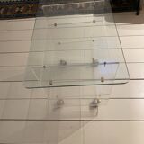Table Roulante Desserte David Lange Plexiglas et Verre 4 Niveaux Vintage