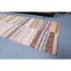 Vintage Turkish hand-knotted wool cotton beige kilim runner rug 85x260