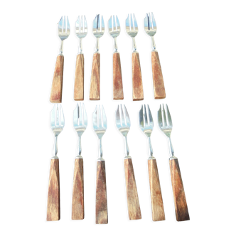 12 art deco dessert forks or desserts