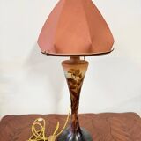 Art Nouveau mushroom lamp – Émile Gallé – Floral pansy decoration