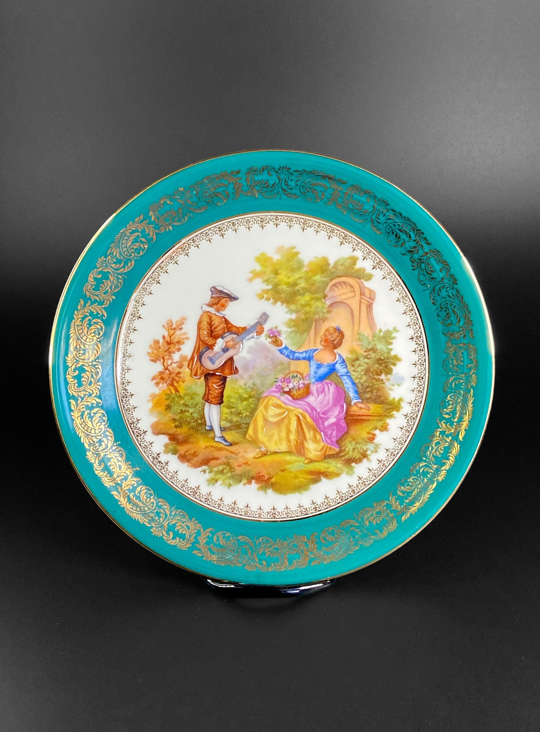Assiette limoges porcelaine courting couple