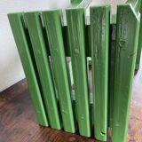Wooden slatted stool