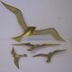 Wall Decoration Set 4 X Seagull / Swallow / Bird. Brass 70 / 80s